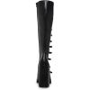 imageFSJ Women Fashion Straps Buckle Round Toe Knee High Boots Chunky High Heel Casual Walking Ladies Platform Shoes Size 415 USBlack