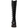 imageFSJ Women Fashion Straps Buckle Round Toe Knee High Boots Chunky High Heel Casual Walking Ladies Platform Shoes Size 415 USBlack