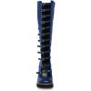 imageFSJ Women Fashion Straps Buckle Round Toe Knee High Boots Chunky High Heel Casual Walking Ladies Platform Shoes Size 415 USDark Blue