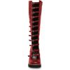 imageFSJ Women Fashion Straps Buckle Round Toe Knee High Boots Chunky High Heel Casual Walking Ladies Platform Shoes Size 415 USDark Red