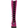 imageFSJ Women Fashion Straps Buckle Round Toe Knee High Boots Chunky High Heel Casual Walking Ladies Platform Shoes Size 415 USFuchsia
