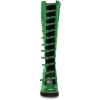 imageFSJ Women Fashion Straps Buckle Round Toe Knee High Boots Chunky High Heel Casual Walking Ladies Platform Shoes Size 415 USGreen