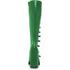 imageFSJ Women Fashion Straps Buckle Round Toe Knee High Boots Chunky High Heel Casual Walking Ladies Platform Shoes Size 415 USGreen