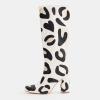imageFSJ Women Knee High Boots Cute AnimalPrint Side Zipper Chunky Block Heel Round Toe Wide Calf Party Casual Dating Shoes Size 416 USLion