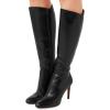 imageFSJ Women Knee High Long Boots Round Toe Stiletto Heel Winter Riding Boots Side Zipper Size 415 USBlack