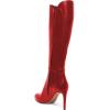 imageFSJ Women Knee High Long Boots Round Toe Stiletto Heel Winter Riding Boots Side Zipper Size 415 USRed