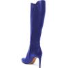 imageFSJ Women Knee High Long Boots Round Toe Stiletto Heel Winter Riding Boots Side Zipper Size 415 USRoyal Blue