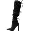 imageFSJ Women Lace Up Over the Knee Boots Stiletto High Heel Pointed Toe Thigh High Sexy Party Dress Long Boots Size 416 USBlack