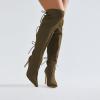 imageFSJ Women Lace Up Over the Knee Boots Stiletto High Heel Pointed Toe Thigh High Sexy Party Dress Long Boots Size 416 USOlivegreen