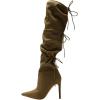 imageFSJ Women Lace Up Over the Knee Boots Stiletto High Heel Pointed Toe Thigh High Sexy Party Dress Long Boots Size 416 USOlivegreen