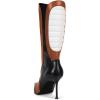 imageFSJ Women Stiletto Heel Knee High Boots Sexy Pointed Toe Animal Abdomen Multicolor Soft Leather High Heels Stretch Fashion Shoes Size 416 USBrownblackwhite