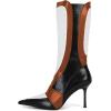 imageFSJ Women Stiletto Heel Knee High Boots Sexy Pointed Toe Animal Abdomen Multicolor Soft Leather High Heels Stretch Fashion Shoes Size 416 USBrownblackwhite