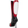 imageFSJ Women Stiletto Heel Knee High Boots Sexy Pointed Toe Animal Abdomen Multicolor Soft Leather High Heels Stretch Fashion Shoes Size 416 USRedblackwhite