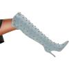 imageFSJ Women Studded Stiletto High Heel Over the Knee Boots Pointed Toe Side Zipper Thigh High Boot Long Fall Winter Sexy Stretch Suede Shoes Size 416 USBlue