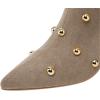 imageFSJ Women Studded Stiletto High Heel Over the Knee Boots Pointed Toe Side Zipper Thigh High Boot Long Fall Winter Sexy Stretch Suede Shoes Size 416 USTan