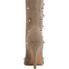 imageFSJ Women Studded Stiletto High Heel Over the Knee Boots Pointed Toe Side Zipper Thigh High Boot Long Fall Winter Sexy Stretch Suede Shoes Size 416 USTan