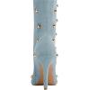 imageFSJ Women Studded Stiletto High Heel Over the Knee Boots Pointed Toe Side Zipper Thigh High Boot Long Fall Winter Sexy Stretch Suede Shoes Size 416 USBlue