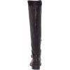 imageFSJ Women Studs Low Stacked Heel Riding Wide Calf Knee High Boots Round Toe Pull On Flats Long Boots Western Zipper Dress Shoes Size 415 USBlack