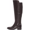imageFSJ Women Studs Low Stacked Heel Riding Wide Calf Knee High Boots Round Toe Pull On Flats Long Boots Western Zipper Dress Shoes Size 415 USBrown
