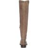 imageFSJ Women Studs Low Stacked Heel Riding Wide Calf Knee High Boots Round Toe Pull On Flats Long Boots Western Zipper Dress Shoes Size 415 USKahaki