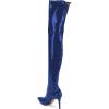 imageFSJ Women Thigh High Long Boots Over The Knee Pointed Toe Fashion High Heels ShoesBlue