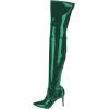 imageFSJ Women Thigh High Long Boots Over The Knee Pointed Toe Fashion High Heels ShoesGreen