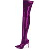 imageFSJ Women Thigh High Long Boots Over The Knee Pointed Toe Fashion High Heels ShoesPurple