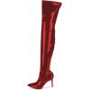 imageFSJ Women Thigh High Long Boots Over The Knee Pointed Toe Fashion High Heels ShoesRed