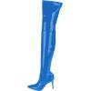imageFSJ Women Thigh High Long Boots Over The Knee Pointed Toe Fashion High Heels ShoesRoyal Blue
