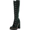 imageFSJ Women Fashion Straps Buckle Round Toe Knee High Boots Chunky High Heel Casual Walking Ladies Platform Shoes Size 415 USDark Green
