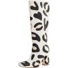 imageFSJ Women Knee High Boots Cute AnimalPrint Side Zipper Chunky Block Heel Round Toe Wide Calf Party Casual Dating Shoes Size 416 USLion