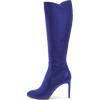 imageFSJ Women Knee High Long Boots Round Toe Stiletto Heel Winter Riding Boots Side Zipper Size 415 USRoyal Blue