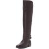 imageFSJ Women Studs Low Stacked Heel Riding Wide Calf Knee High Boots Round Toe Pull On Flats Long Boots Western Zipper Dress Shoes Size 415 USBrown