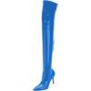 imageFSJ Women Thigh High Long Boots Over The Knee Pointed Toe Fashion High Heels ShoesRoyal Blue