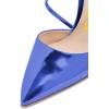 imageFSJ Women Chic Pointy Toe Mules Stiletto High Heels Sandals Strappy Slide Dress Party Wedding Shoes with Buckle Size 415 USBlue