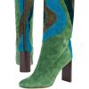 imageFSJ Women Closed Toe Chunky Heel Long Boots Colorful Printed Stretchy Knee High Boots Back Zipper Novel Party Dress Shoes Size 416 USMulticolorgreen