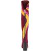 imageFSJ Women Closed Toe Chunky Heel Long Boots Colorful Printed Stretchy Knee High Boots Back Zipper Novel Party Dress Shoes Size 416 USMulticolorred