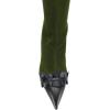 imageFSJ Women Elegant Knee High Long Boots Closed Toe Mid Kitten Heels Fashion Ruffles Shoes Size 415 USGreen