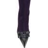 imageFSJ Women Elegant Knee High Long Boots Closed Toe Mid Kitten Heels Fashion Ruffles Shoes Size 415 USPurple