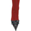imageFSJ Women Elegant Knee High Long Boots Closed Toe Mid Kitten Heels Fashion Ruffles Shoes Size 415 USRed