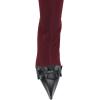 imageFSJ Women Elegant Knee High Long Boots Closed Toe Mid Kitten Heels Fashion Ruffles Shoes Size 415 USWine Red