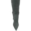 imageFSJ Women Elegant Pointed Closed Toe Knee High Long Boot Pull On Mid Heels Booties Faux Suede Dress Casual Ladies Shoes With Bow Size 415 USCeladon