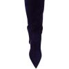 imageFSJ Women Elegant Pointed Closed Toe Knee High Long Boot Pull On Mid Heels Booties Faux Suede Dress Casual Ladies Shoes With Bow Size 415 USDark Purple