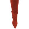 imageFSJ Women Elegant Pointed Closed Toe Knee High Long Boot Pull On Mid Heels Booties Faux Suede Dress Casual Ladies Shoes With Bow Size 415 USRed