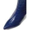 imageFSJ Women Over the Knee Boots Wedge Heel Pointed Toe Thigh High Booties with Side Zipper Comfortable Thick High Heel Trendy Ladies Prom Club Long Boots Size 415 USBlue