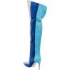 imageFSJ Women Over the Knee Thigh High Boots Sexy Pointed Toe Stiletto High Heel Multicolor Long Stretch Suede Nightclub Party Dress Shoes Size 416 USBlue and White