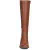 imageFSJ Women Retro Knee High Combat Boots Stacked Block Heels Almond Toe Laceup Zipper Party Winter Boots Shoe Size 415 USBrown