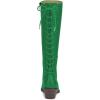 imageFSJ Women Retro Knee High Combat Boots Stacked Block Heels Almond Toe Laceup Zipper Party Winter Boots Shoe Size 415 USGreen