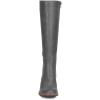 imageFSJ Women Retro Knee High Combat Boots Stacked Block Heels Almond Toe Laceup Zipper Party Winter Boots Shoe Size 415 USGrey
