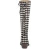 imageFSJ Women Retro Knee High Combat Boots Stacked Block Heels Almond Toe Laceup Zipper Party Winter Boots Shoe Size 415 USPlaid